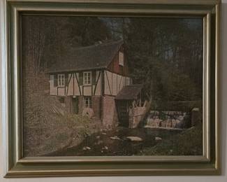 Vintage River House Print