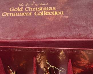 6 Boxes of Danbury Mint Gold Christmas Ornaments