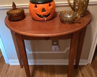 Half Moon Entry Table - Pumpkin - Vintage Carnival Glass