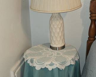 White Table Lamp - Side Table