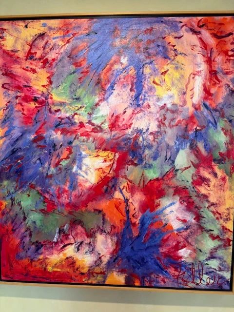 Abstract oil on canvas painting by Fidler, 44" x 44"
