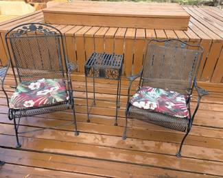 Metal rocking patio chairs and table, SET #1