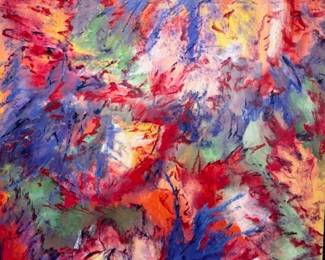 Abstract oil on canvas painting by Fidler