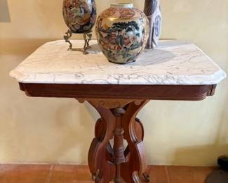 Antique Eastlake marble top table