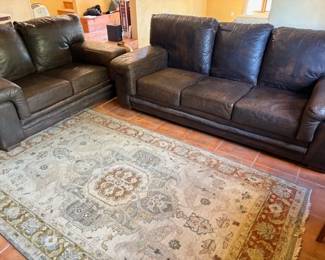 Leather sofa (88") and loveseat (66")