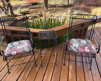 Metal rocking patio chairs and table, SET #2