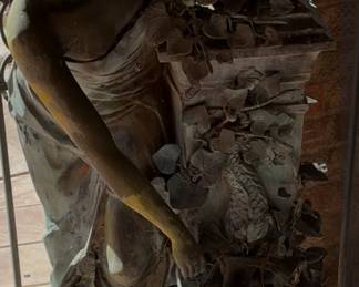 Exquisite Large Bronze Woman with Urn