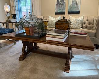 Mahogany coffee table, beautiful glass atrium