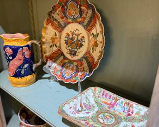 Majolica, Imari, rose medallion