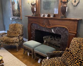Beautiful armchairs in Brunshwig & Fil leopard velvet