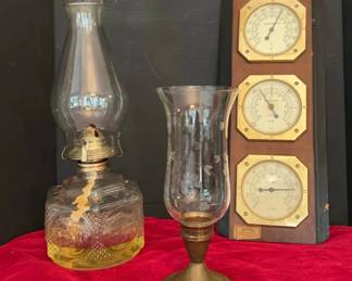 Oil Lamp And Weather Station