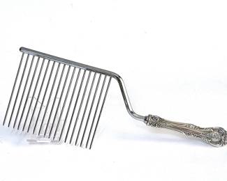 Vintage angle food cake server with sterling silver handle