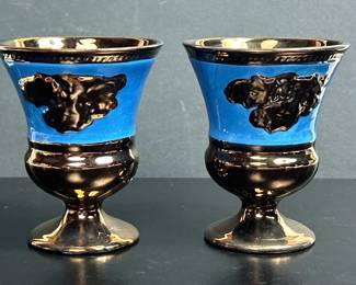 Antique English Copper Lusterware Vases