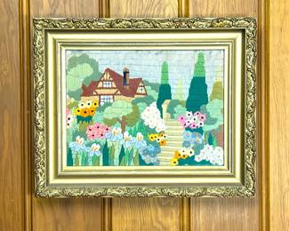 Antique framed needlepoint
