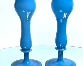 Antique Opaline Glass Bud Vases