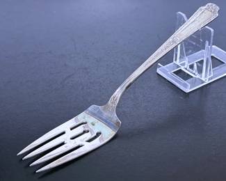 Antique Sterling Silver serving fork, 'Louis XVI' by Towle. There is set available in this online estate auction.