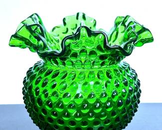 Fenton Art Glass Green Hobnail