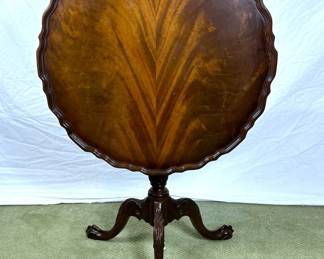 Antique American Chippendale revival tilt top tea table