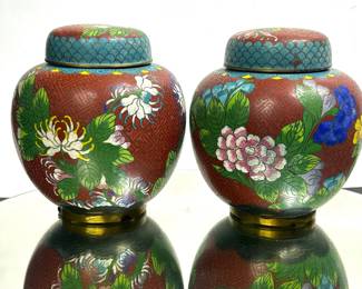 Old Chinese Cloisonne Ginger Jars