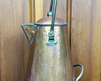 Tall antique 1800s copper kettle