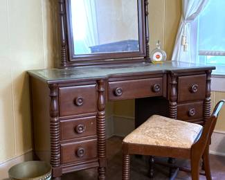 Antique Vanity by Continental Furniture Company in an 18th American Empire Revival Style.