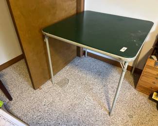 Vintage Green Folding Card Table