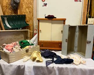 Vintage Doll Clothing & Storage Set