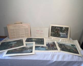 1970 Currier & Ives Calendar Set