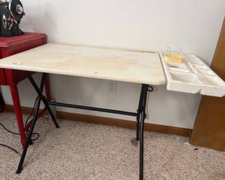 Folding Crafting Table with Side Trays