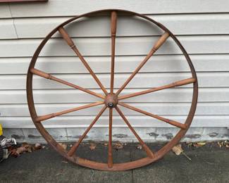 Antique Wooden Wagon Wheel