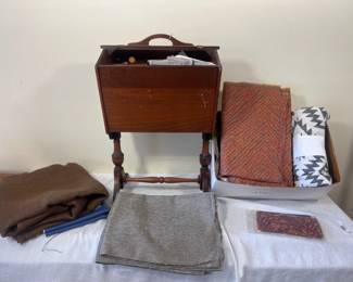 Vintage Sewing Cabinet with Fabrics