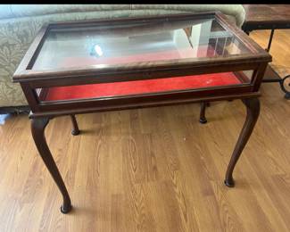 Vintage Glass-Top Display Table