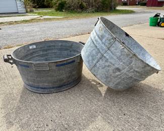 Vintage Large Galvanized Metal Tubs