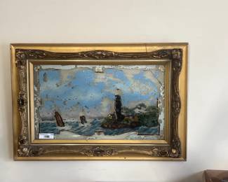Antique Reverse Painting on Glass
