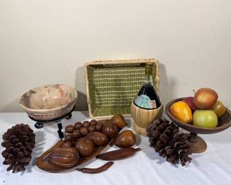 Decorative Wooden Fruit & Vintage Comanche Bowl