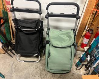 Pair of Wheeled Shopping Carts