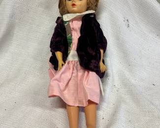 Vintage Doll with Velvet Outfit