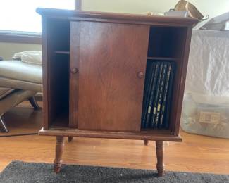 Vintage Record Cabinet with Vinyls