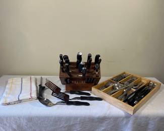 Cutlery Set with Cutco Knife Block