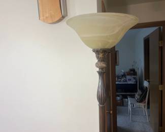 Vintage Floor Lamp with Alabaster Style Shade