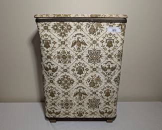 Vintage Tapestry Covered Hamper