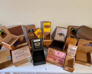 Vintage Wooden Cigar Box Collection
