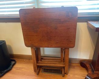 Set of Wooden Folding TV Trays