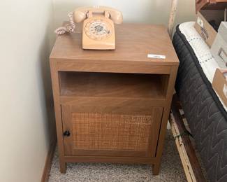 Mid-Century Nightstand and Rotary Phone