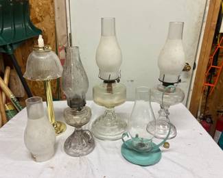 Collection of Vintage Oil Lamps