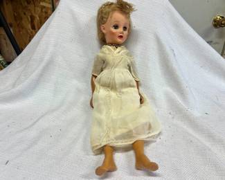 Vintage Doll with White Dress