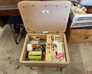 Mid-Century Sewing Storage Stool
