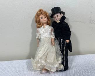Vintage Bride and Groom Dolls