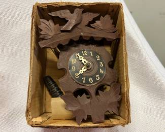 Mini Vintage Cuckoo Clock with Box