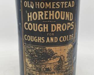 St. Louis Old Homestead Horehound Cough Drops Advertising Tin, Meyer Bros.